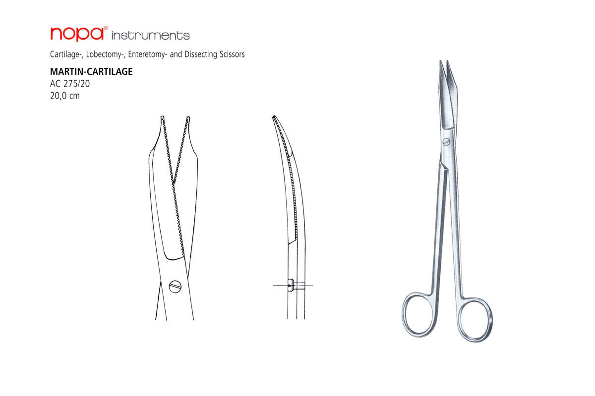 AC 275/20 Ножницы для хрящей MARTIN-CARTILAGE, 20 см